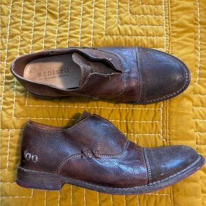 BED|STU Rose Slip on Distressed Brown Leather Oxfords Brogues 8.5 Shoes